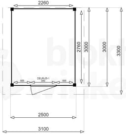actie blokhut plat dak New Jersey 250x300 - Luxhouse - FFNJ250300 - 250x300