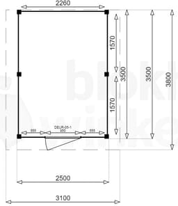 actie blokhut plat dak New Jersey 250x350 geïmpregneerd - Luxhouse - FFNJ250350-DI - 250x350