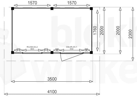 actie blokhut plat dak New Jersey 350x200 - Luxhouse - FFNJ350200 - 350x200