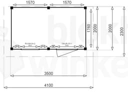 actie blokhut plat dak New Jersey 350x200 - Luxhouse - FFNJ350200 - 350x200