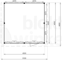 actie blokhut plat dak New Jersey 450x450 geïmpregneerd - Luxhouse - FFNJ450450-DI - 450x450