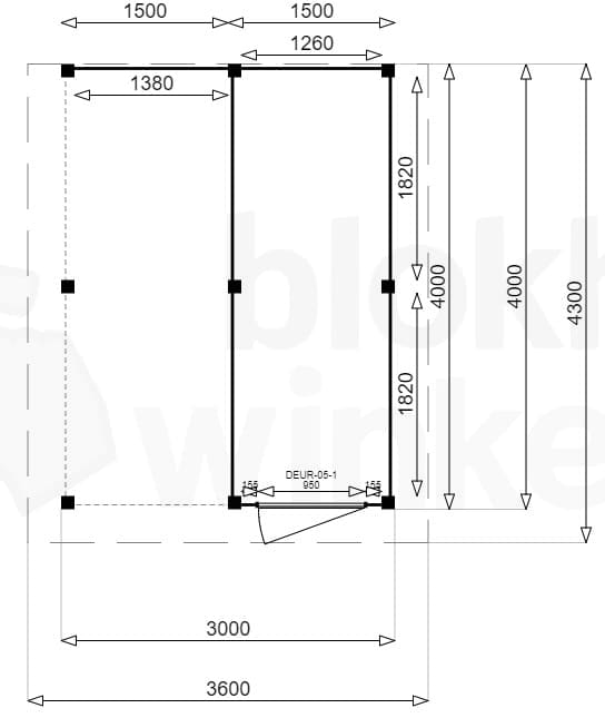 Plattegrond New Jersey Lounge 150x400 geïmpregneerd