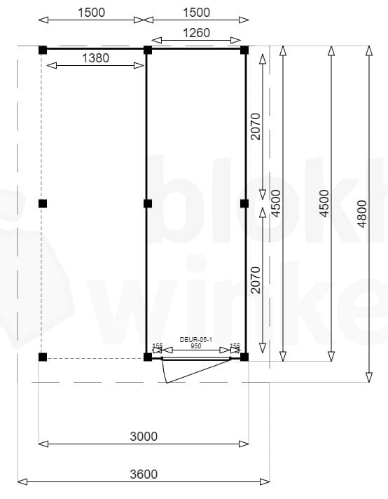 Plattegrond New Jersey Lounge 150x450 geïmpregneerd