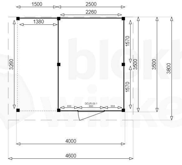 actie blokhut plat dak New Jersey Lounge 250x350 geïmpregneerd - Luxhouse - FFNJLO250350-DI - 250x350