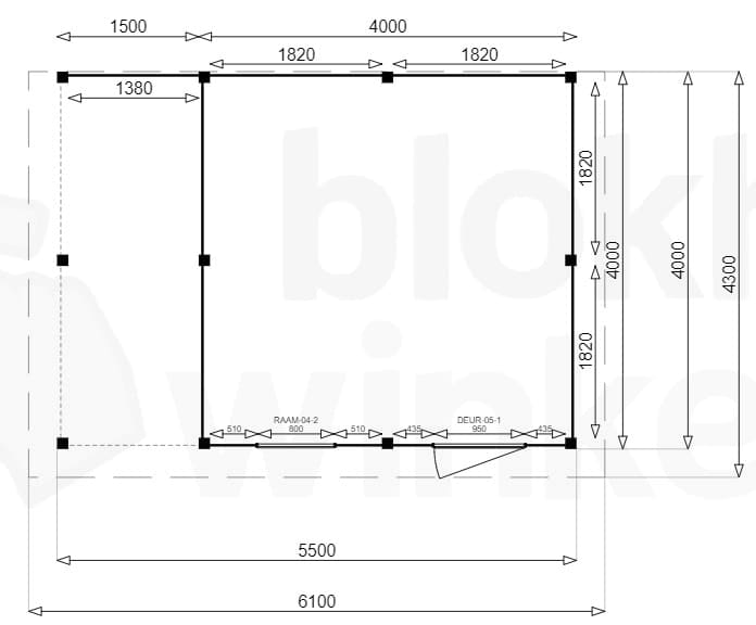 actie blokhut plat dak New Jersey Lounge 400x400 - Luxhouse - FFNJLO400400 - 400x400