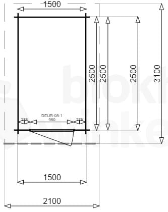 blokhut New York 150x250 gecoat - Luxhouse - FFNY150x250-GECOAT - 170x270