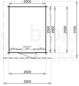blokhut New York 200x250 geïmpregneerd - Luxhouse - FFNY200250-DI - 220x270