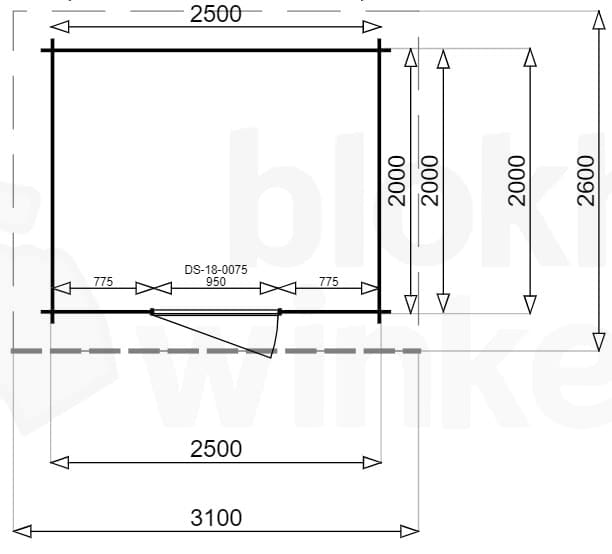 blokhut New York 250x200 geïmpregneerd - Luxhouse - FFNY250200-DI - 270x220
