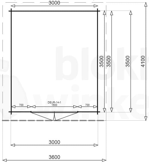 blokhut New York 300x350 geïmpregneerd - Luxhouse - FFNY300350-DI - 320x370