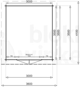 blokhut New York 300x350 geïmpregneerd - Luxhouse - FFNY300350-DI - 320x370