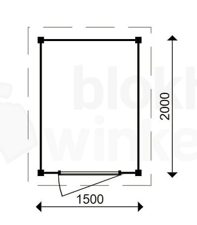 actie blokhut plat dak Oxfordshire 150x200 geïmpregneerd - ProWood - PWO150200-DI - 150x200