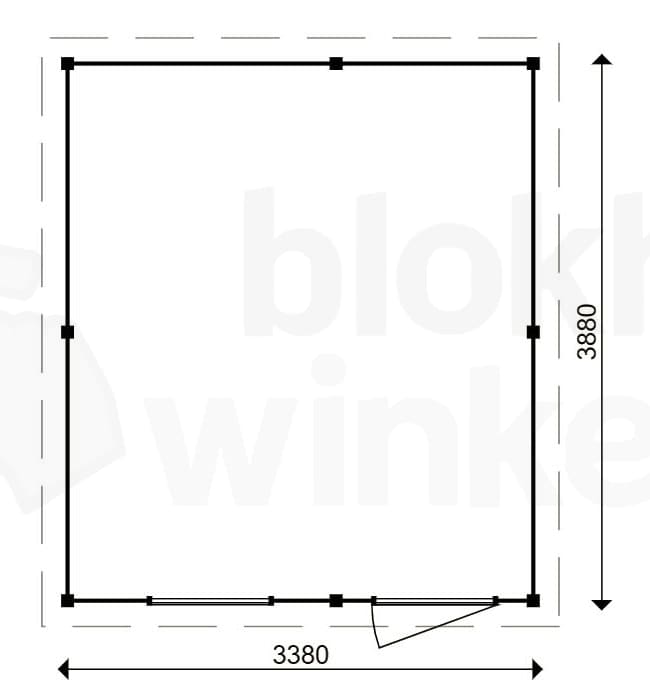 actie blokhut plat dak Oxfordshire 338x388 geïmpregneerd - ProWood - PWO338388-DI - 338x388