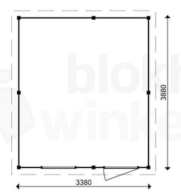 actie blokhut plat dak Oxfordshire 338x388 geïmpregneerd - ProWood - PWO338388-DI - 338x388