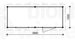 actie blokhut plat dak Oxfordshire 388x150 - ProWood - PWO388150 - 388x150
