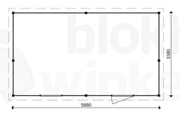 actie blokhut plat dak Oxfordshire 588x338 geïmpregneerd - ProWood - PWO588338-DI - 588x338