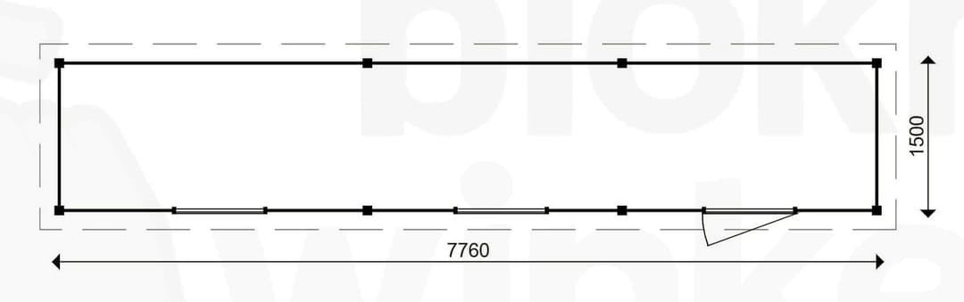 actie blokhut plat dak Oxfordshire 776x150 geïmpregneerd - ProWood - PWO776150-DI - 776x150