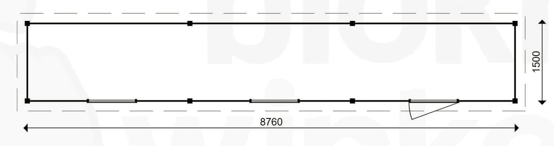 actie blokhut plat dak Oxfordshire 876x150 geïmpregneerd - ProWood - PWO876150-DI - 876x150