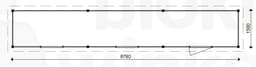 actie blokhut plat dak Oxfordshire 876x150 geïmpregneerd - ProWood - PWO876150-DI - 876x150