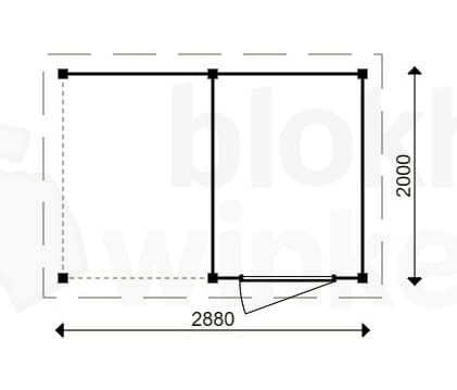 actie blokhut plat dak Oxfordshire Lounge 150x200 geïmpregneerd - ProWood - PWOPO150200-DI - 150x200