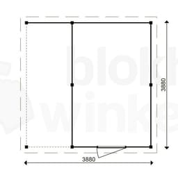 actie blokhut plat dak Oxfordshire Lounge 250x388 geïmpregneerd - ProWood - PWOPO250388-DI - 250x388