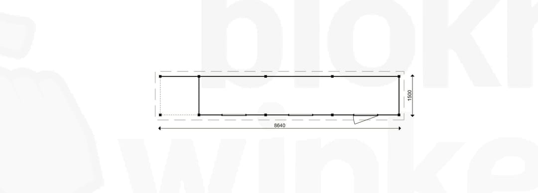 actie blokhut plat dak Oxfordshire Lounge 726x150 - ProWood - PWOLO726150 - 726x150
