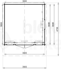 Plattegrond blokhut Prato geïmpregneerd