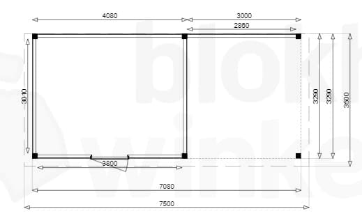 Plattegrond Douglas Tuinhuis Sydney Lounge 450x350