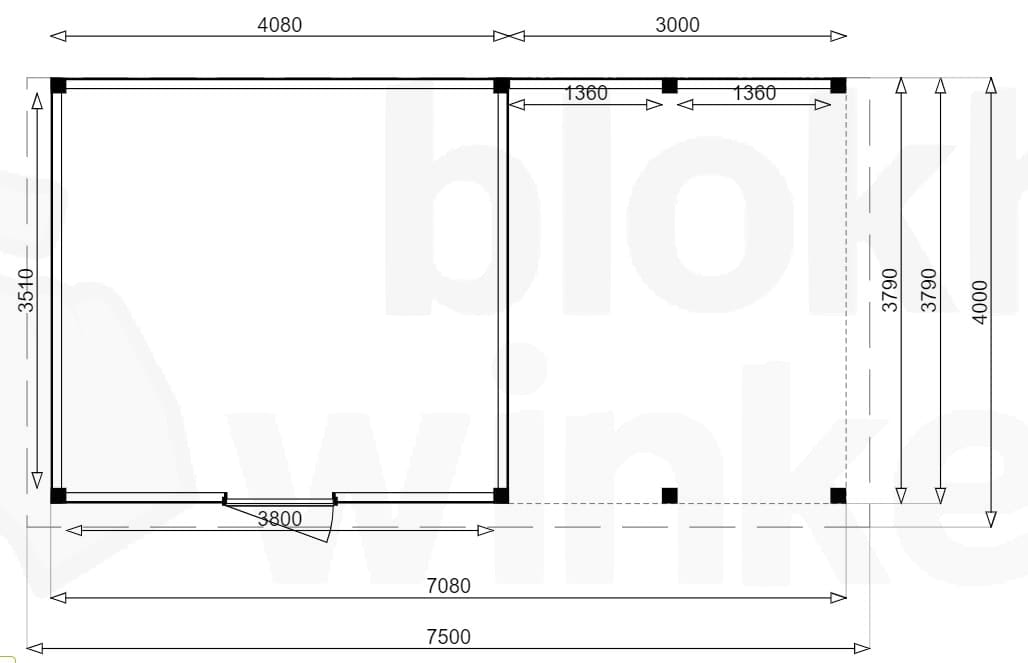 Plattegrond Douglas Tuinhuis Sydney Lounge 450x400