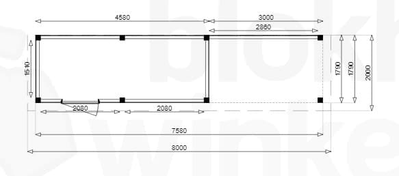 vrijstaand zelfbouw tuinhuis van douglas Douglas Tuinhuis Sydney Lounge 500x200 - Outback - OBSYLO500200 - 500x200