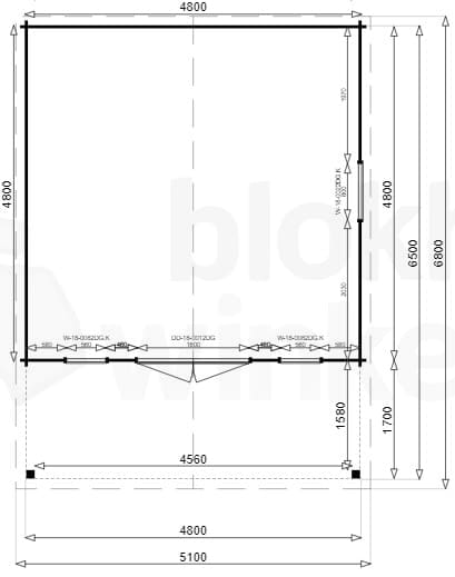 Plattegrond blokhut Taranto geïmpregneerd