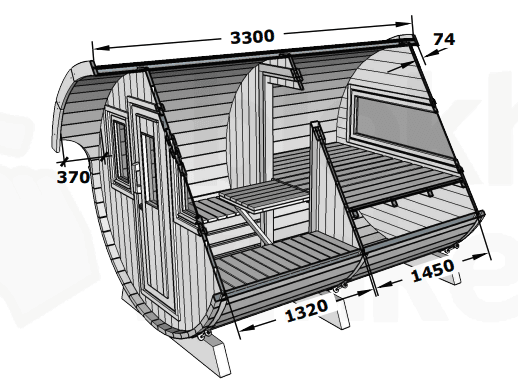 Plattegrond Barrel Camping 330