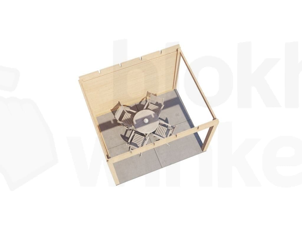 Plattegrond Lugarde Select Veranda Laren 300x250cm - 28mm - Plat dak - Onbehandeld