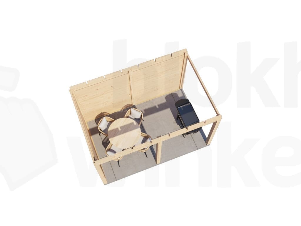 Plattegrond Lugarde Select Veranda Dokkum 388x250cm - 28mm - Plat dak - Onbehandeld