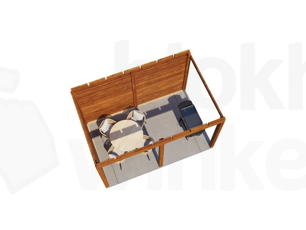 Plattegrond Lugarde Select Veranda Dokkum 388x250cm - 28mm - Plat dak - Behandeld