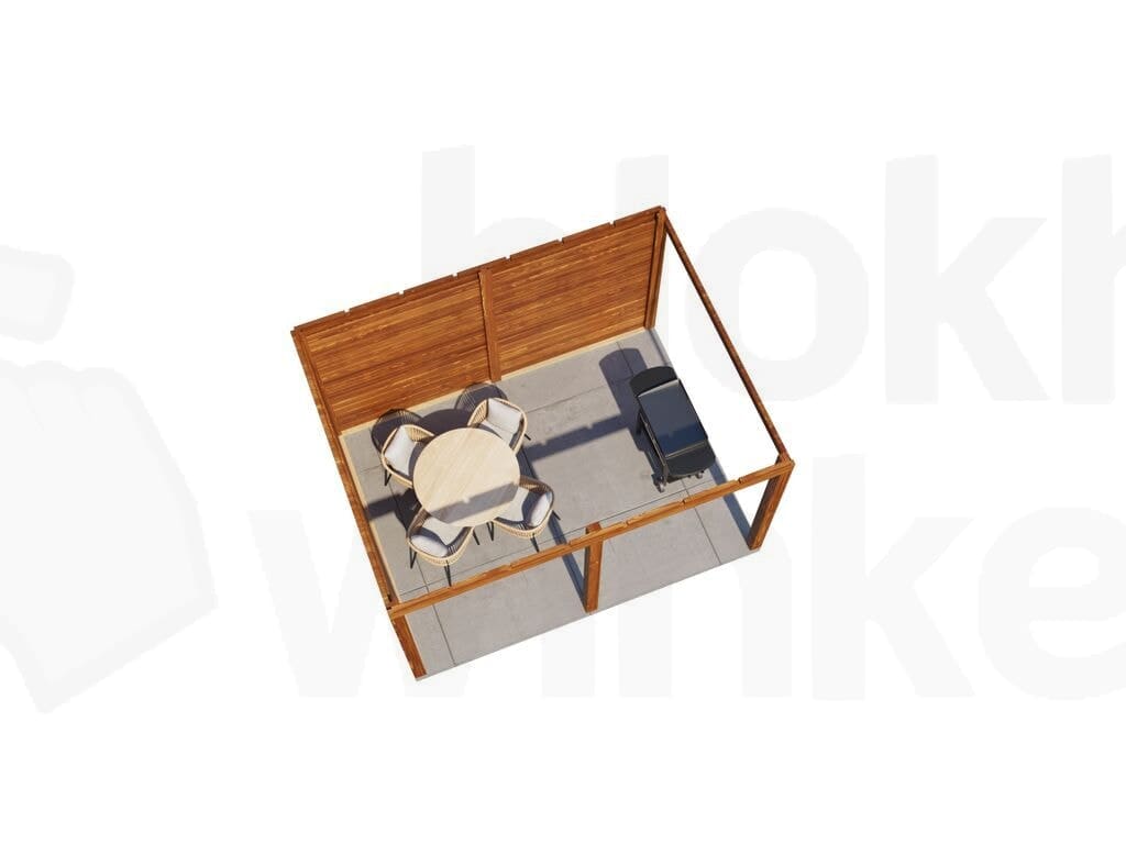 Plattegrond Lugarde Select Veranda Vorden 388x300cm - 28mm - Plat dak - Behandeld
