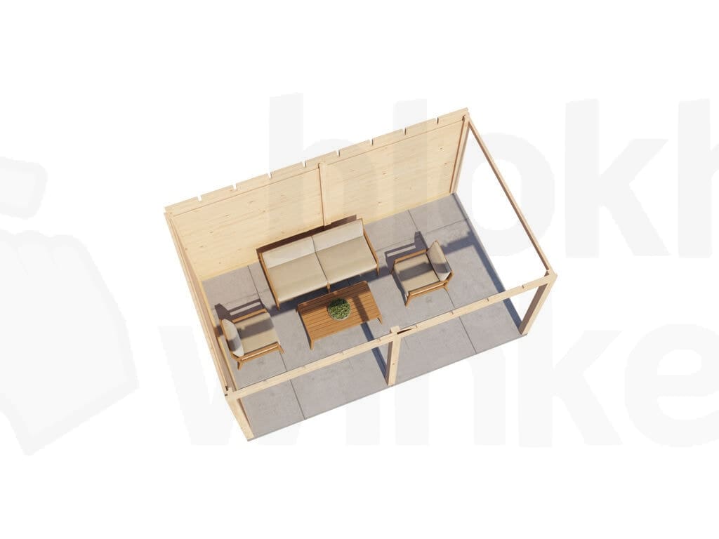 Plattegrond Lugarde Select Veranda Montfoort 488x300cm - 28mm - Plat dak - Onbehandeld