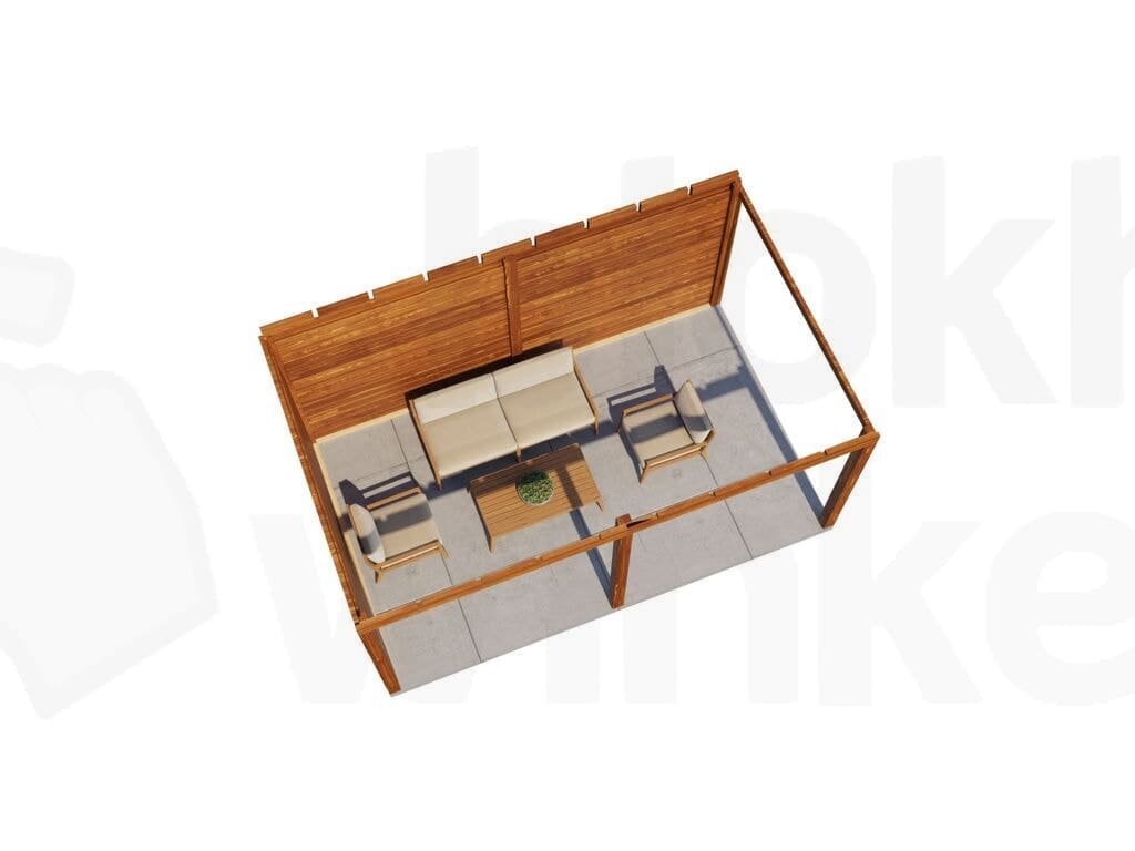 Plattegrond Lugarde Select Veranda Montfoort 488x300cm - 28mm - Plat dak - Behandeld
