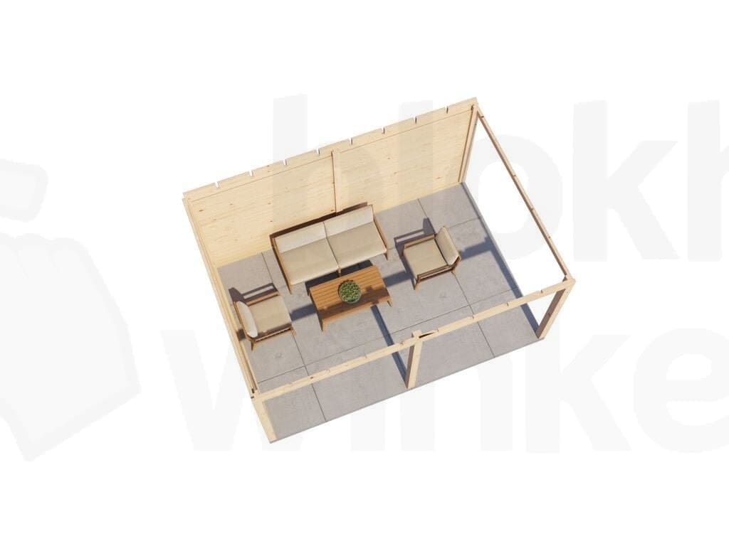 Plattegrond Lugarde Select Veranda Middelburg 488x350cm - 28mm - Plat dak - Onbehandeld