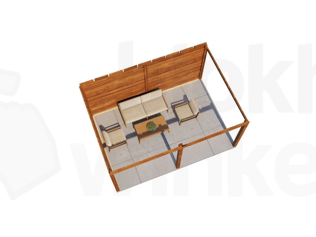 Plattegrond Lugarde Select Veranda Middelburg 488x350cm - 28mm - Plat dak - Behandeld