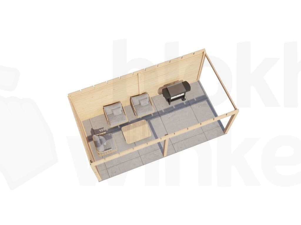 Plattegrond Lugarde Select Veranda Assen 588x300cm - 28mm - Plat dak - Onbehandeld
