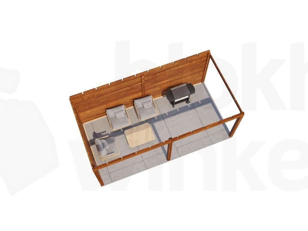 Plattegrond Lugarde Select Veranda Assen 588x300cm - 28mm - Plat dak - Behandeld
