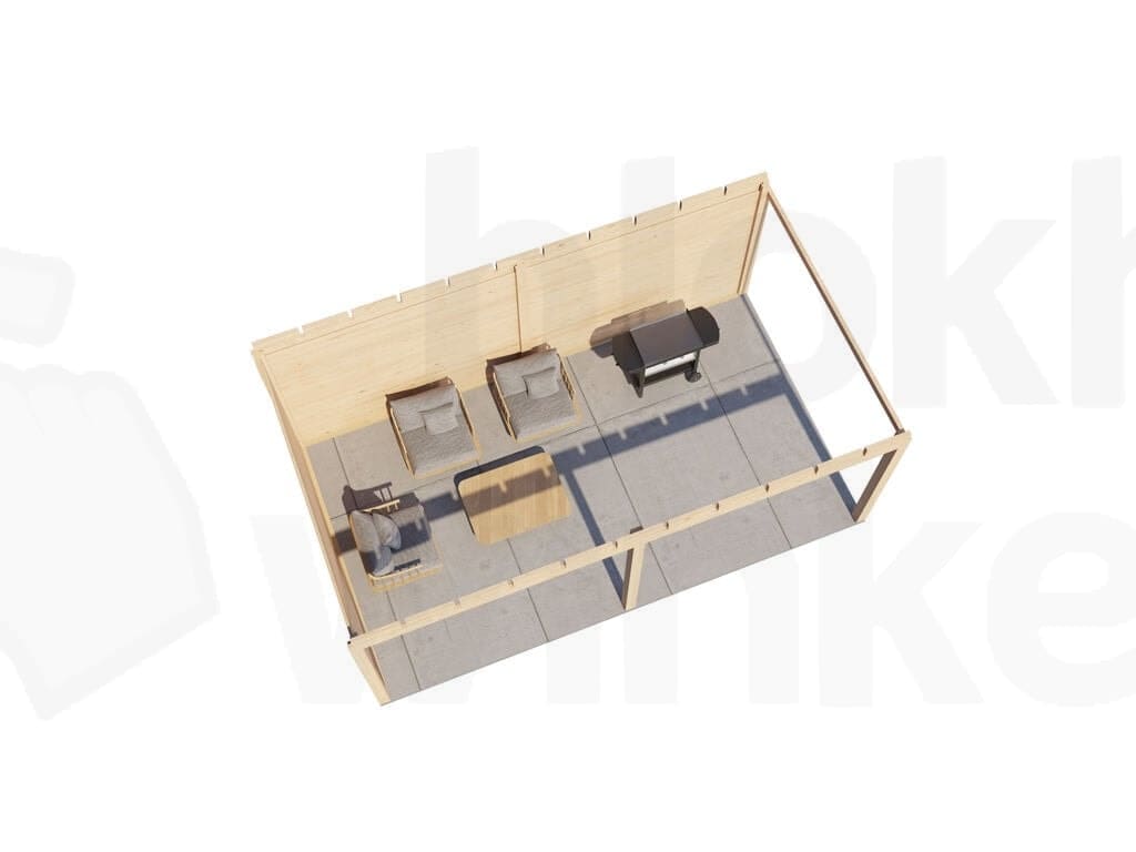 Plattegrond Lugarde Select Veranda Vlissingen 588x350cm - 28mm - Plat dak - Onbehandeld