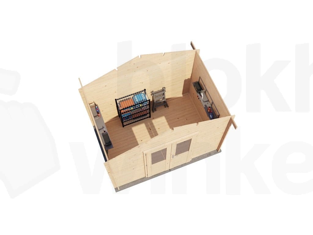 Plattegrond Lugarde Select Blokhut Aalten 300x200cm - Onbehandeld