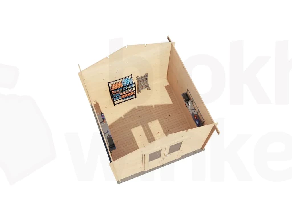 Plattegrond Lugarde Select Blokhut Twello 300x300cm - Onbehandeld