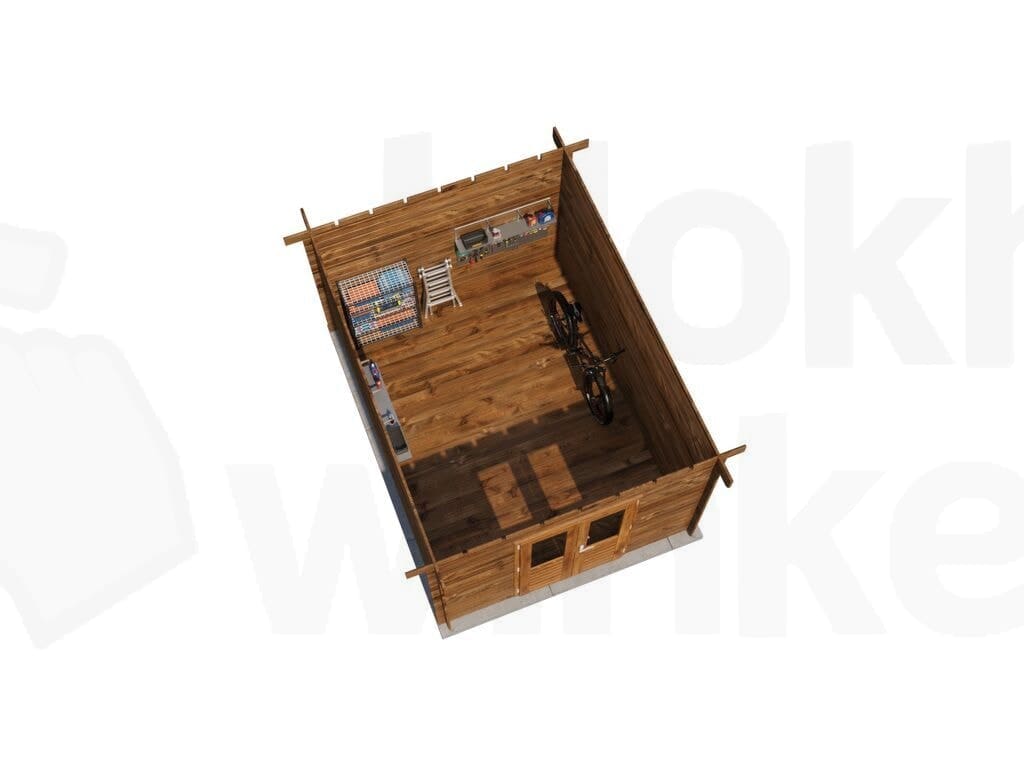 Plattegrond Lugarde Select Blokhut Barneveld 300x400cm - Behandeld