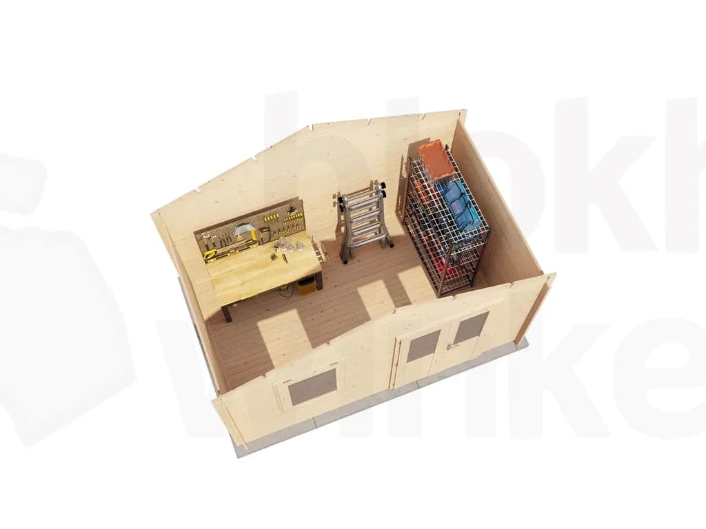 Plattegrond Lugarde Select Blokhut Wijhe 400x250cm - Onbehandeld