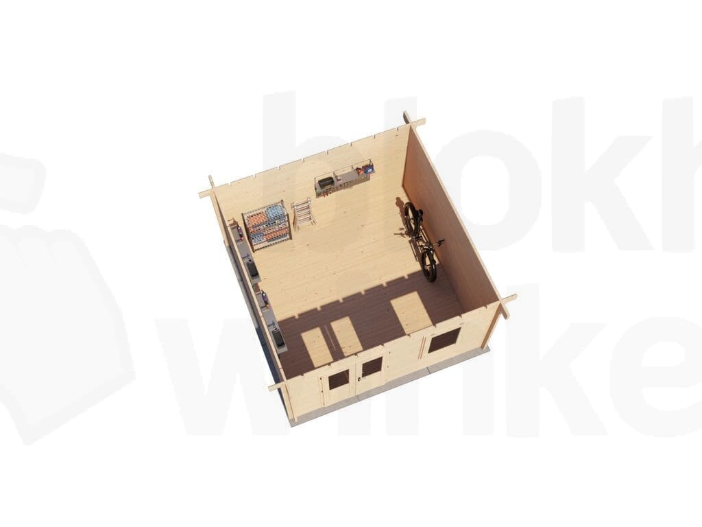 Plattegrond Lugarde Select Blokhut Winterswijk 400x400cm - Onbehandeld