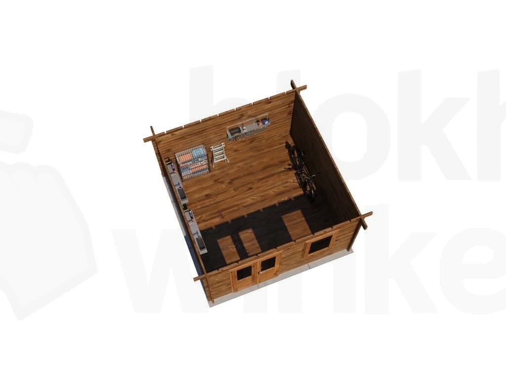 Plattegrond Lugarde Select Blokhut Winterswijk 400x400cm - Behandeld
