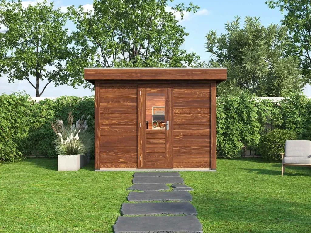 Plattegrond Lugarde Select Modern tuinhuis 44mm Hoeven 300x200cm - Behandeld