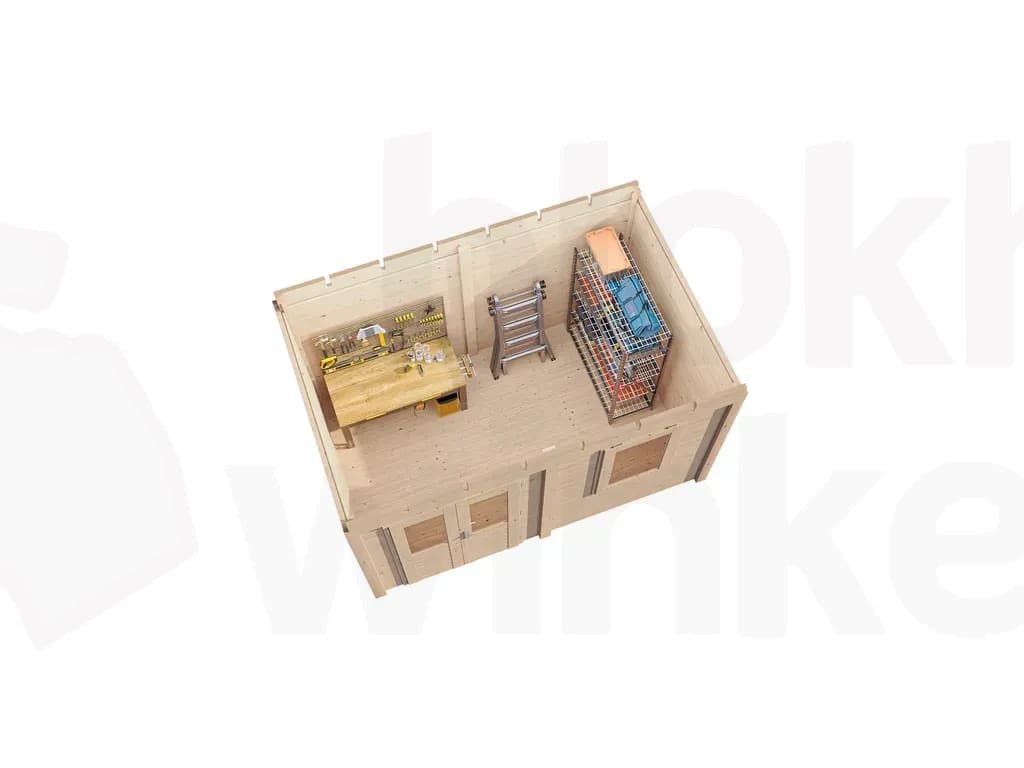 Plattegrond Lugarde Select Modern tuinhuis 44mm Breda 388x250cm - Onbehandeld